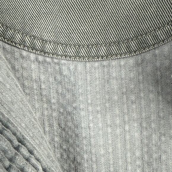 J JILL XL Wide Wale Corduroy Cozy Plush Pleated 6 Button Tunic Swing Coat Gray - Picture 14 of 14